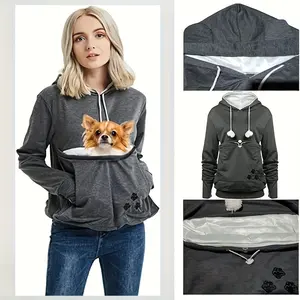 Unisex Hoodie, Pet Carrier Cat Dog Pouch Holder, Sweatshirt Shirt Top