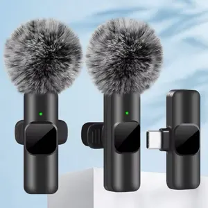 Wireless Microphone - Mini Audio & Video Recording Microphone for iPhone, Android, and Laptop Devices - Wireless Operation, Black Design