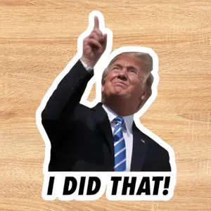 [1/4/6/10pcs]Trump I Did That Stickers, Gas Pump Price Political Humor Meme Vinyl Decal, Funny Election Parody Sticker, Anti Trump Satire, Waterproof Car Laptop Sticker, Viral Gas Inflation Joke Gift Idea Love