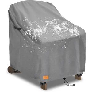 Outdoor Adirondack Chair Covers 28W x 32D x 35H Inches, Patio Furniture Covers  Heavy Duty Outdoor Swivel Chair Cover,Gery