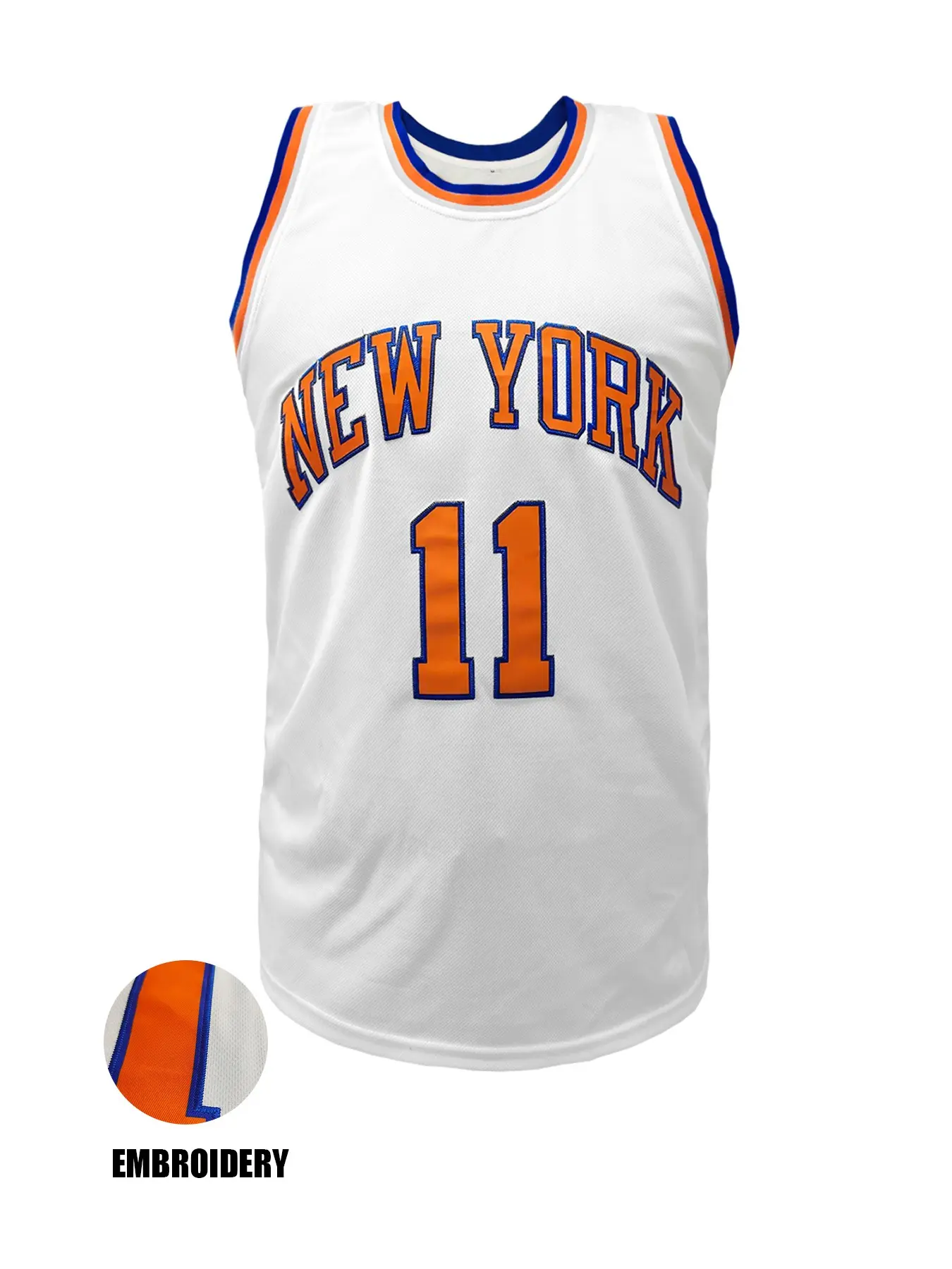 Men's Letter & Number Embroidery Basketball Jersey, Loose Breathable Sleeveless Crew Neck "NEW YORK 11" Tank Top for Basketball, Fitness and Running, Men's Sportswear, Athletic Top, Workout Tops, Athletic Active Tops, Lightweight Jersey, Sports Clothing