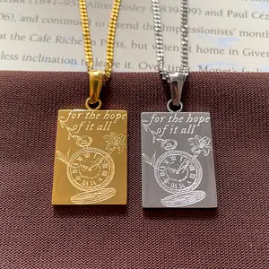 Hope Necklace - Elegant Design with Rectangular Pendant and Adjustable Chain