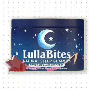 LullaBites Natural Sleep Gummies - 30 Servings -Sweet Strawberry Stars-Passionflower Extract – Traditionally used in herbal practices for relaxation support