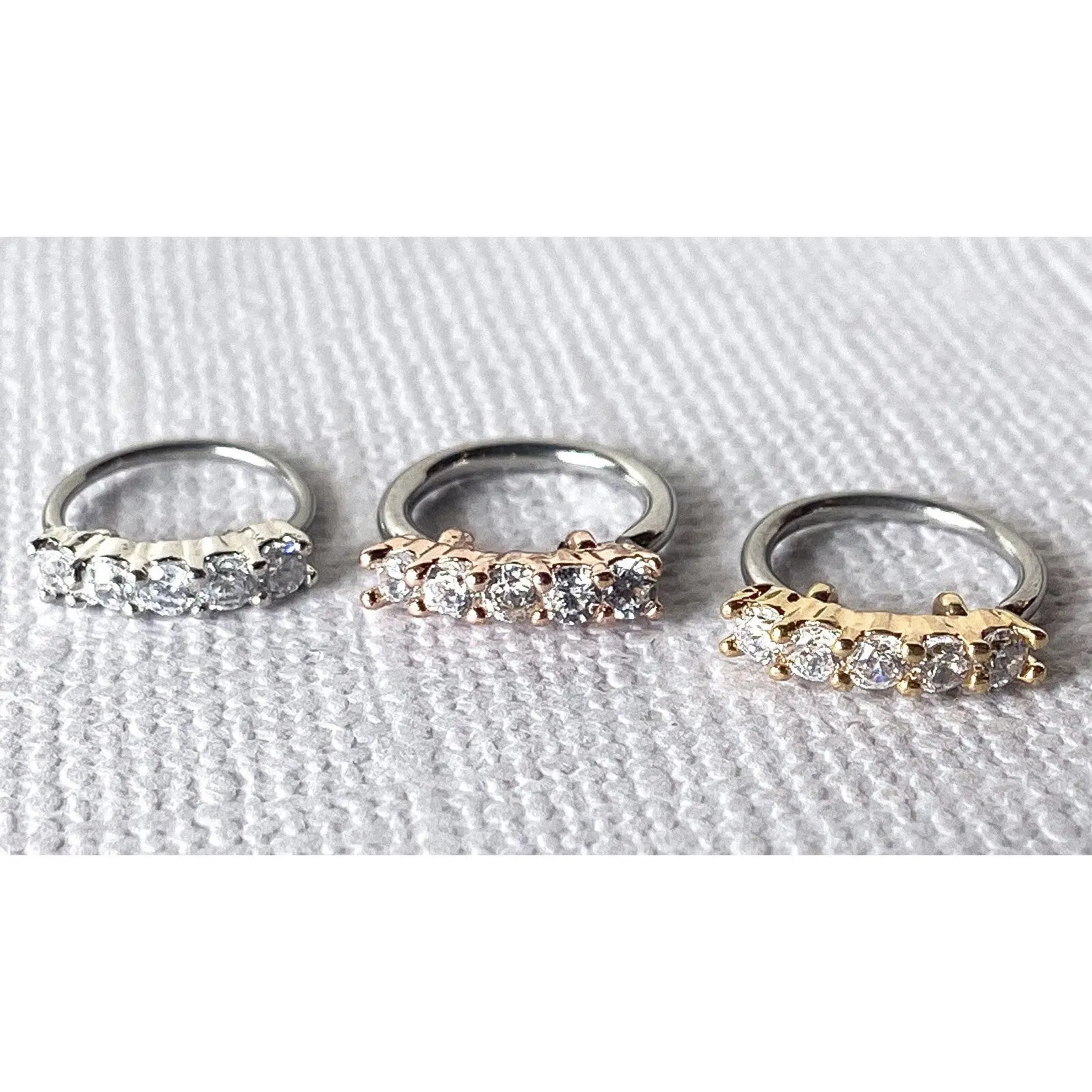 1pc Five Gem Bendable Nose, Cartilage, Helix Hoop Ring Rook Daith Helix Tragus