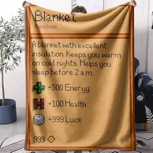 S-Stardew Valley Game Throw Ultra Soft Flannel Cooling Throw Blanket Cozy Nap Blanket, Skin-Friendly Breathable No Shedding, Air Conditioner Summer Blanket for Sofa Bed Office Chair, Perfect for Travel Camping Home, Easy Care