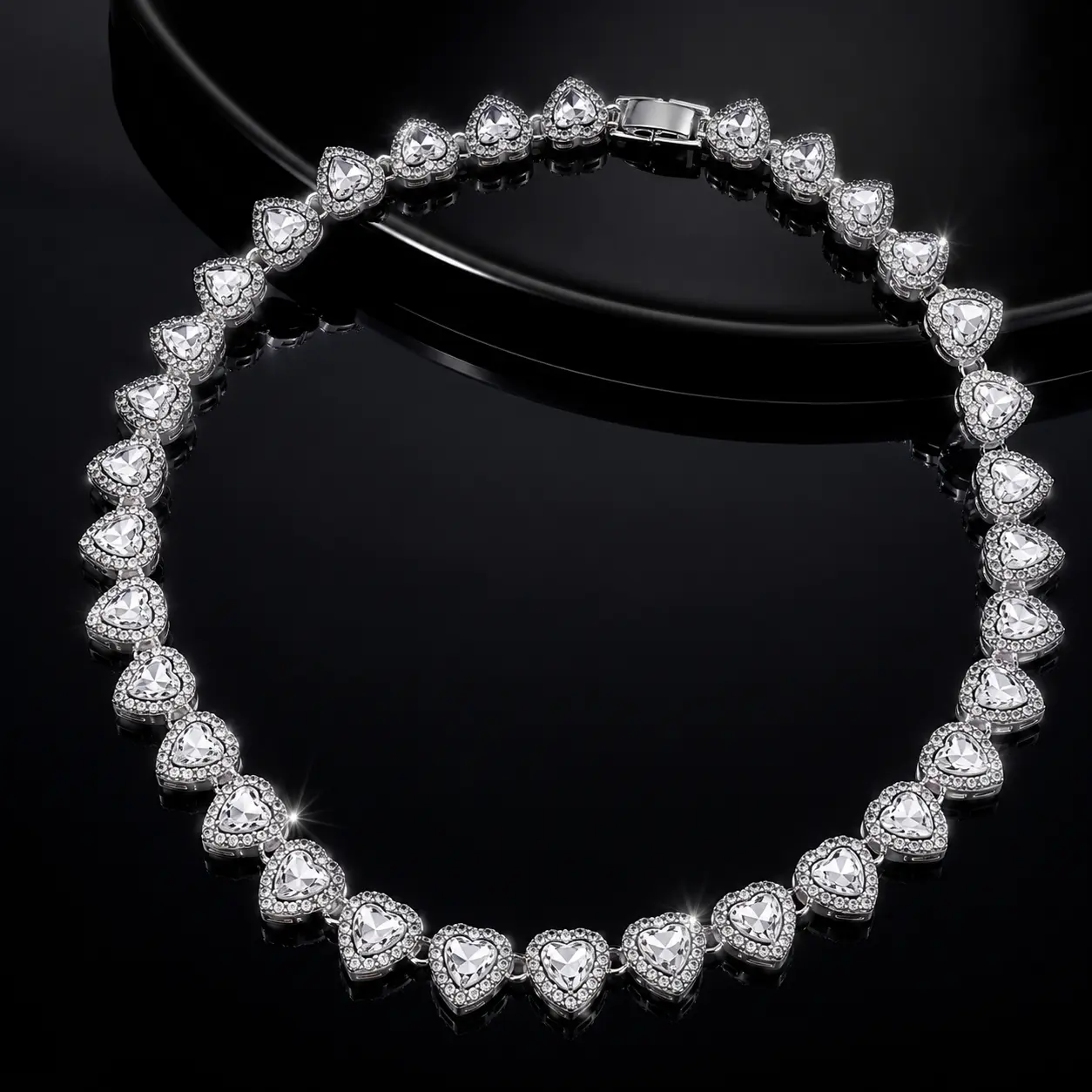 Silver Rhinestone Hip Hop Artificial Diamond As Gift, Elegant Rhinestone for Men Women Streetwear Chunky Rhinestone Decorated for Daily,Trendy Necklace tarnish proof