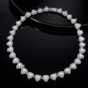 Silver Rhinestone Hip Hop Artificial Diamond As Gift, Elegant Rhinestone for Men Women Streetwear Chunky Rhinestone Decorated for Daily,Trendy Necklace tarnish proof