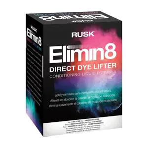 RUSK Elimin8 Direct Dye Lifter - Fragranced Mild Alkali Conditioning Haircare Product with Application Brush and Bowl, 1 Box