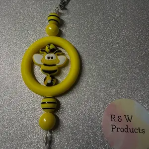 Bumblebee Keychain with focal and silicone beads