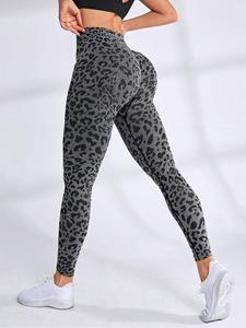 women's leopard print high waist sports leggings, casual comfy breathable seamless skinny pants for yoga gym workout running, ladies sportswear, fitness pants, gym wear