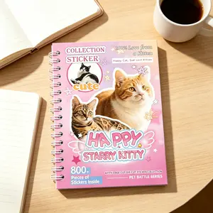 2 Styles Cute Pet Sticker Book, 30 Sheets & 800PCS Cat and Dog Aesthetic Stickers for Scrapbooking, Journaling, DIY Crafts, Kawaii Planner Stickers, Phone Case & Laptop Decor, Cute Gift for her[Mother's Day Gifts ideas]