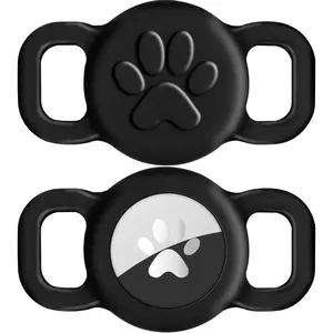2 count Cat Collar Airtag Holder,Elastic Silicone Air Tag Holder for Puppy Dogs Cats Kitten, Light and Durable Apple Airtag Holder with Slide-On Loop