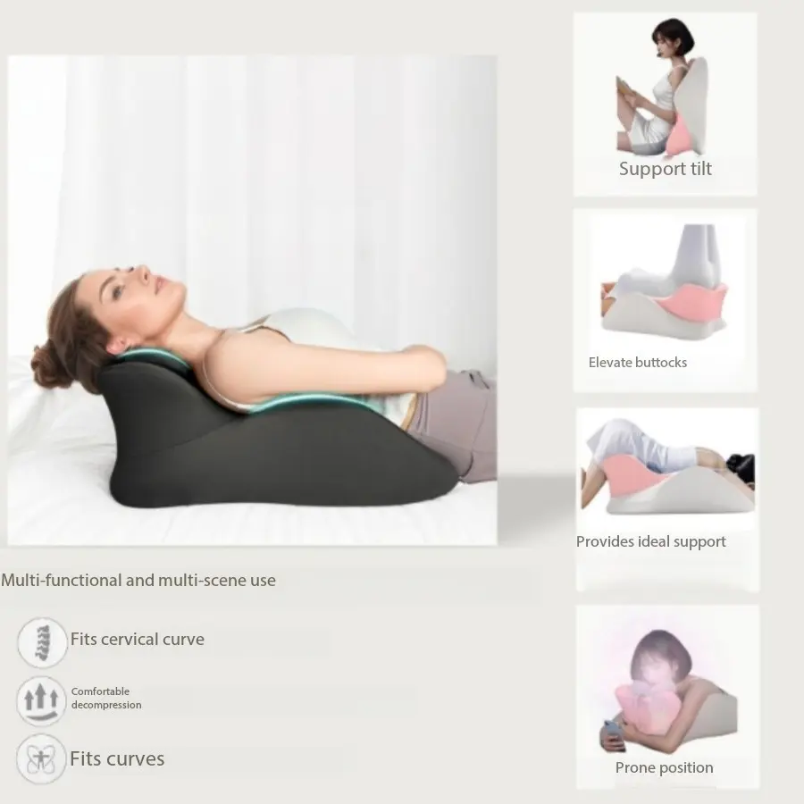 Portable Multi-Functional Comfort Pad, Couples Memory Foam Wedge Pillow, Cushion, Ergonomic Butt Support, Multiple Positions, Ideal for Home, Office, Yoga, Reading, Multiple Uses, Relieve