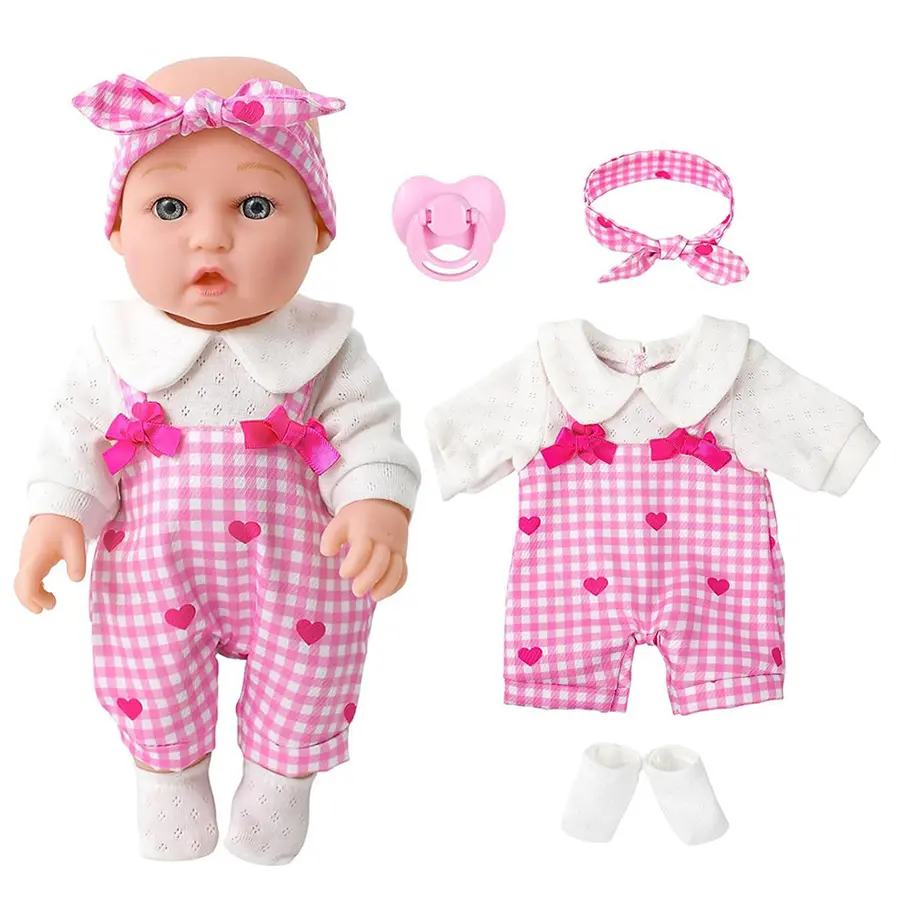 12-in Reborn Baby Doll with Movable Joints, Matching Meired Baby Clothing, Pacifiers and Included Accessories - Ideal Halloween, Thanksgiving Gift for Doll Enthusiasts