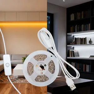 USB-powered push-button LED light strip, available in warm and white light options, can be freely cut to size, easy to install, and suitable for bedrooms, living rooms, and cabinets. It is a worry-free and practical lighting choice.