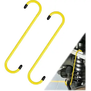 2PCS Brake Caliper Hanger Compression Mechanic Tool with Rubber Tips, Durable Steel, Rust-Proof Automotive Tools for Braking, Axle, Suspension, Herramientas para Extensión de Frenos Wheel Hub Cleaning Kit Adapter Adjustable Crankshaft Pulley Removal