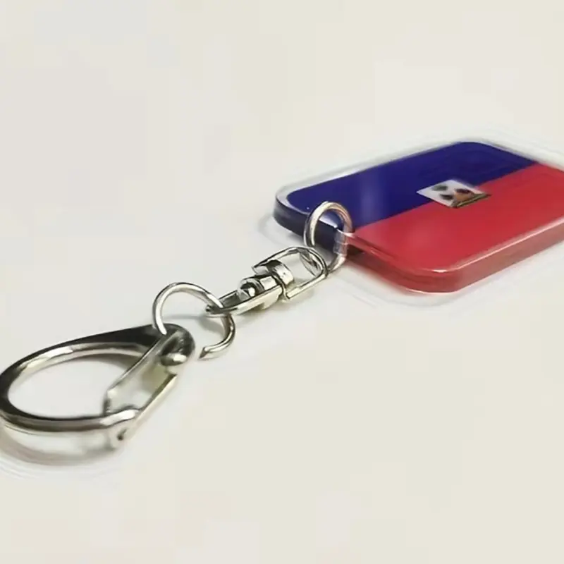 2D Haiti Flag Keychain – Acrylic UV Printed | Smooth, Lightweight & Durable