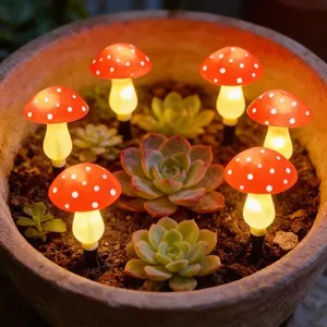 8/12/20pcs Solar Mushroom Light, Garden Glow Light, 8 Modes Outdoor Fairy Light String, Solar Lights Outdoor, Lawn Light with Light Source Sensing On/Off, Garden Decorative Light Suitable for Courtyards, Terraces, Perfect Decorative Light Gift
