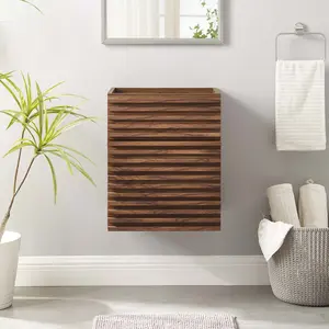Modway Render 18" Wall-Mount Bathroom Vanity Cabinet (Sink Basin Not Included) in Walnut