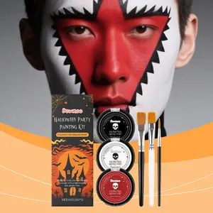 Halloween Party Face Painting Kit, High Pigment Makeup Set for Creative Costume Parties, Fun Halloween Accessories for Adults & Kids