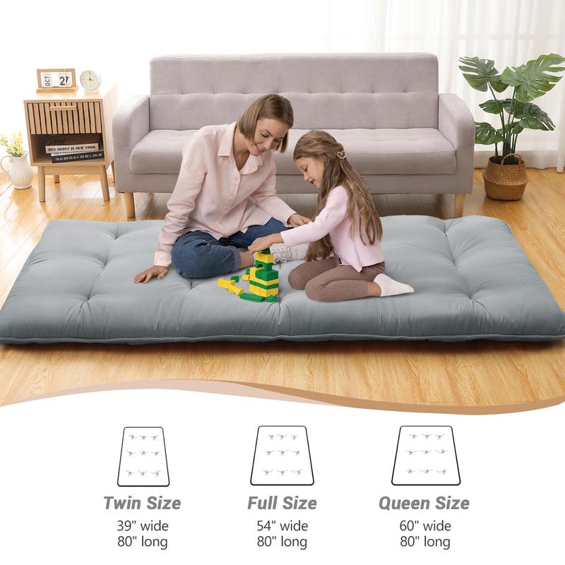 【GARVEE】Japanese Futon Floor Mattress Collection – Foldable, Roll-Up Tatami Mattresses in Twin and Full Sizes, Perfect for Sleeping, Camping, Dormitory, and Guest Rooms, Available in Multiple Colors
