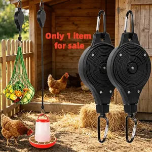 Adjustable Extendable Poultry Feeder Hook, Pulley System for Chicken Feeders and Waterers, Garden Plant Hook, Adjustable Coop Accessory, Tools