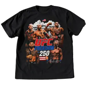 UFC Freedom 250 Graphic T Shirt, White House Inspired Fight Night Tee, MMA Fan Streetwear Apparel, Ilia Topuria, Justin Gaethje, Gift For Men Women