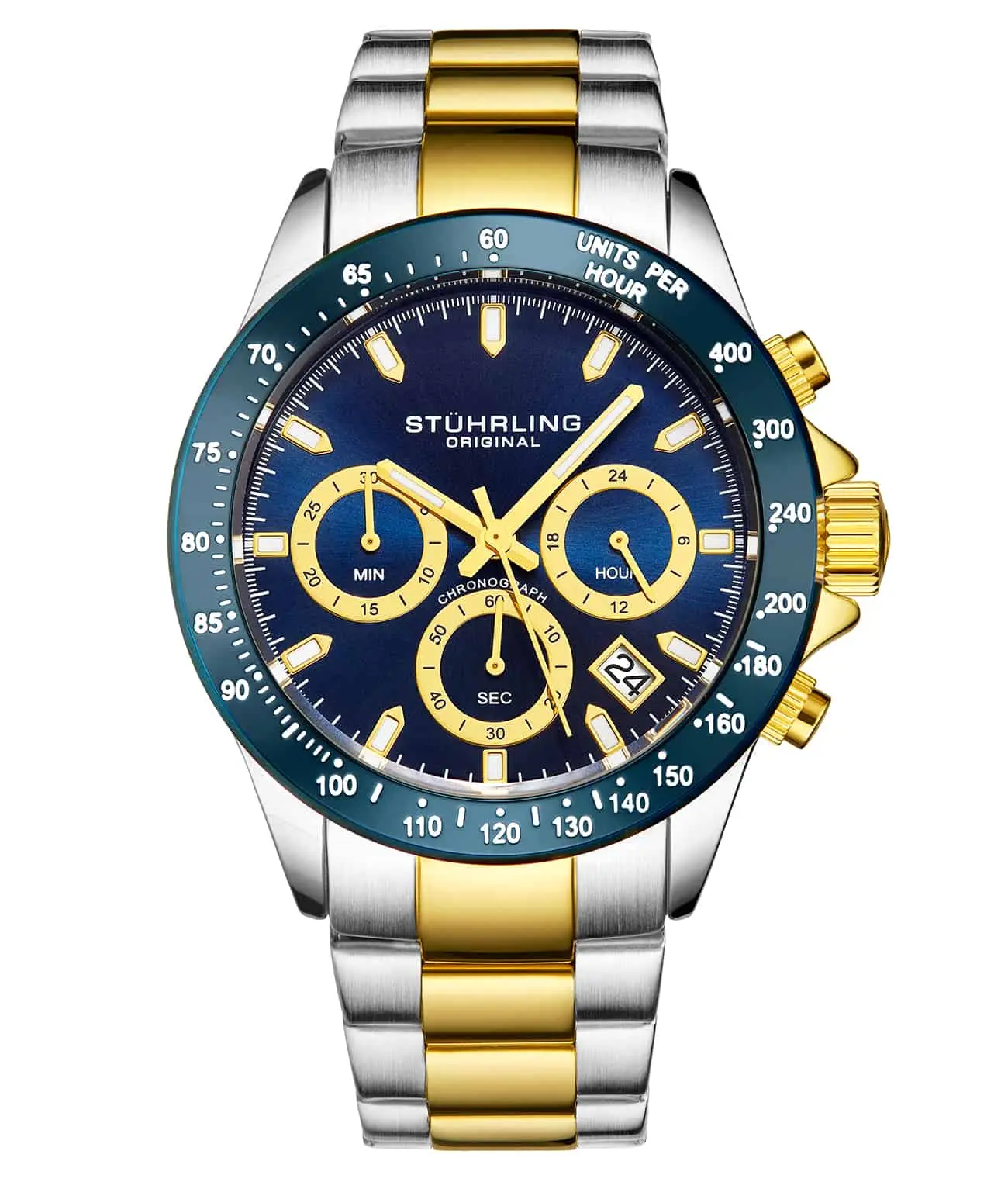 Men's Ultima 3960 Quartz Chronograph Watch - 42mm Case Size, Stylish Daily Wear Fashion Men's Wristwatch, Classic, Fixed Bezel, Male Watch, Tachymeter Bezel, Luminescent Marks, Championship Style Wrist Watches