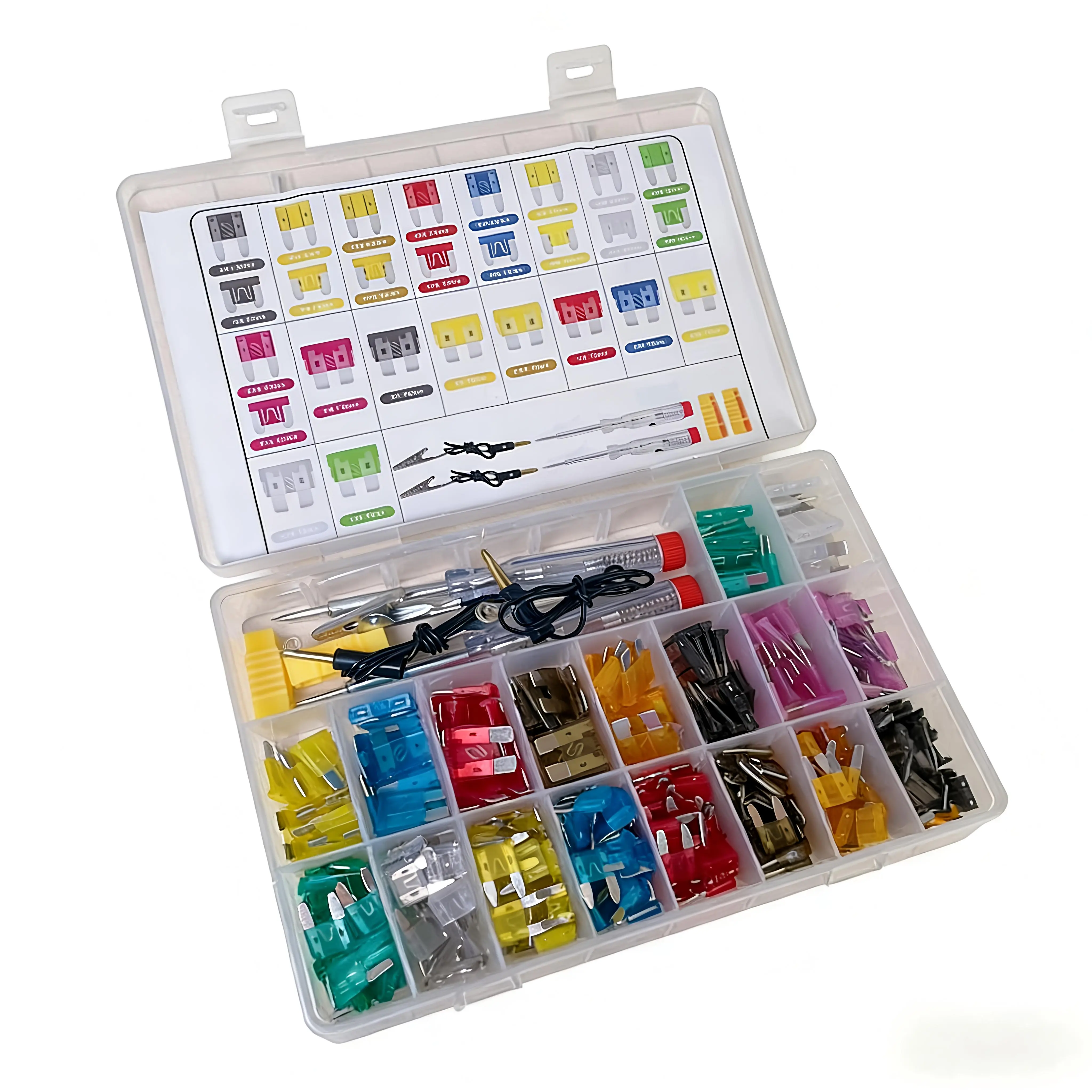 306Pcs Zinc Alloy Car Blade Fuse Assortment Kit - Color-Coded Mini & Standard (2A-40A) with Puller, Tester, Storage Box for Car Audio, Boat, Snowmobile Electrical Safety