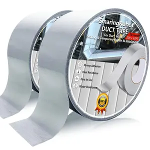 2 Pack Duct Tape Heavy Duty, Waterproof, Heat Resistant, Strong Adhesive Packaging Tape for HVAC, Home Improvement, Outdoor, Packing Boxes, Pipe Insulation, Window Sealing (21 Yards x 2 Inch)