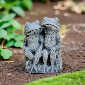 Frog Statue for Garden | Cement Frog | Lawn Ornament | Frog Decor | Cute Frog Sculpture | Concrete Frog Statues for Yard | Frog Lovers Gift