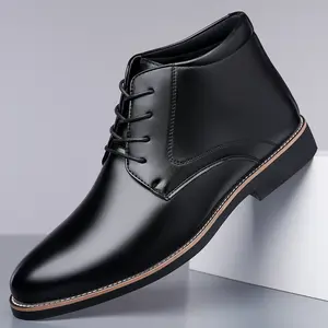 New Black Men's Business Casual Shoes Lace-Up Non-Slip Business Office British Formal Casual Men's Shoes