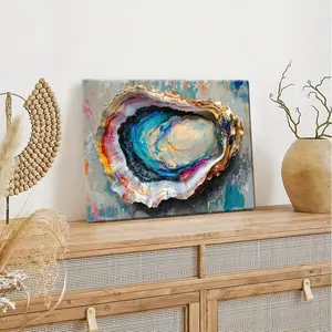 Marine-Themed Abstract Oyster Shell - Framed Painting Suitable for, Bedroom, Home Office - Picture Customization Available, Upload, HD	