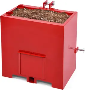 YITAMOTOR 3 Point Hitch Ballast Box, 800 lbs Tractor Ballast Box with 2'' Quick Hitch Receiver for 3 Point Category 1 Tractors, Loaders and Skid Steers, Red