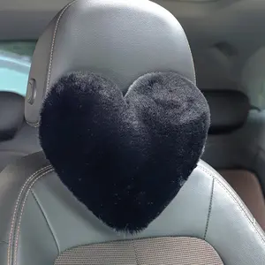 2026 Trending Heart Shaped Car Neck Pillow, Soft Plush Comfort Headrest Pillow, Universal Aesthetic Car Interior Accessories for Women & Girls