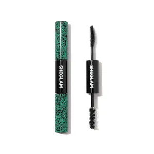 SHEGLAM 2-in-1 Black Volume & Length Waterproof Mascara - 10ml Long Lasting Dual-Ended Tubing Eye Makeup for Cosmetic Use - Lash