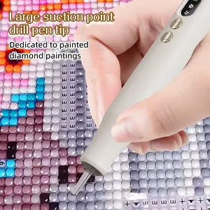 Electric diamond painting pen, wireless suction cup diamond painting pen, rechargeable, two adjustable suction modes, suitable for adults and children, complete accessories, perfect gift, diamond painting tool