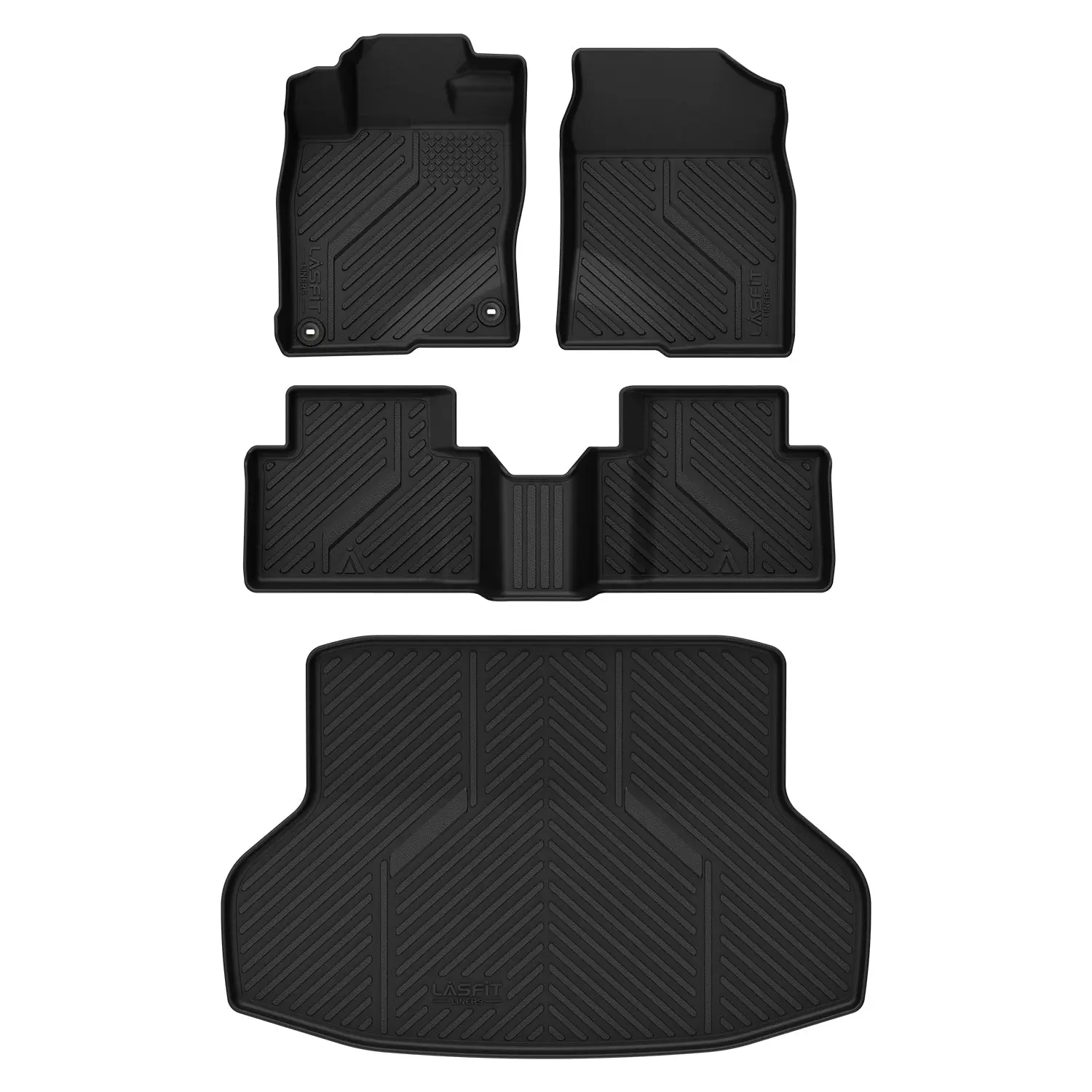 Lasfit Waterproof Deep-Tread Car Mats - Custom Fit for 2016-2021 Honda Civic, Includes Cargo Mat Option, Waterproof Car Mats, Deep-Tread Floor Mats