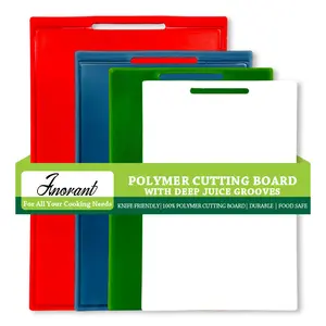 PE Cutting Boards for Kitchen,  4PC Non Slip Cutting Mat,Knife Fridenly,BPA Free, Dishwasher Safe, Cutting Board Double Sided Food Grade,  Easy to Clean,Multi Sizes