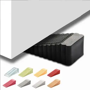 Silicone Door Stopper, 4 Counts Windproof Door Stopper, Safety Door Card, Anti-Collision Door Suction, Door Hardware for Home Office