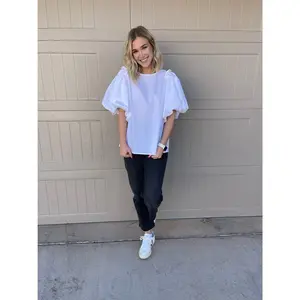 Lila White Top