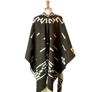 Clint Eastwood Alpaca Poncho Coat - Warm Poncho Women - Wool Poncho - Cozy Hippie Poncho - Mens Poncho