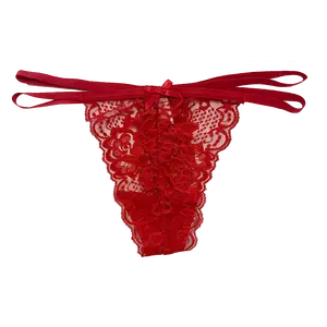 Lace Thong with Elastic Straps, XS- 2X