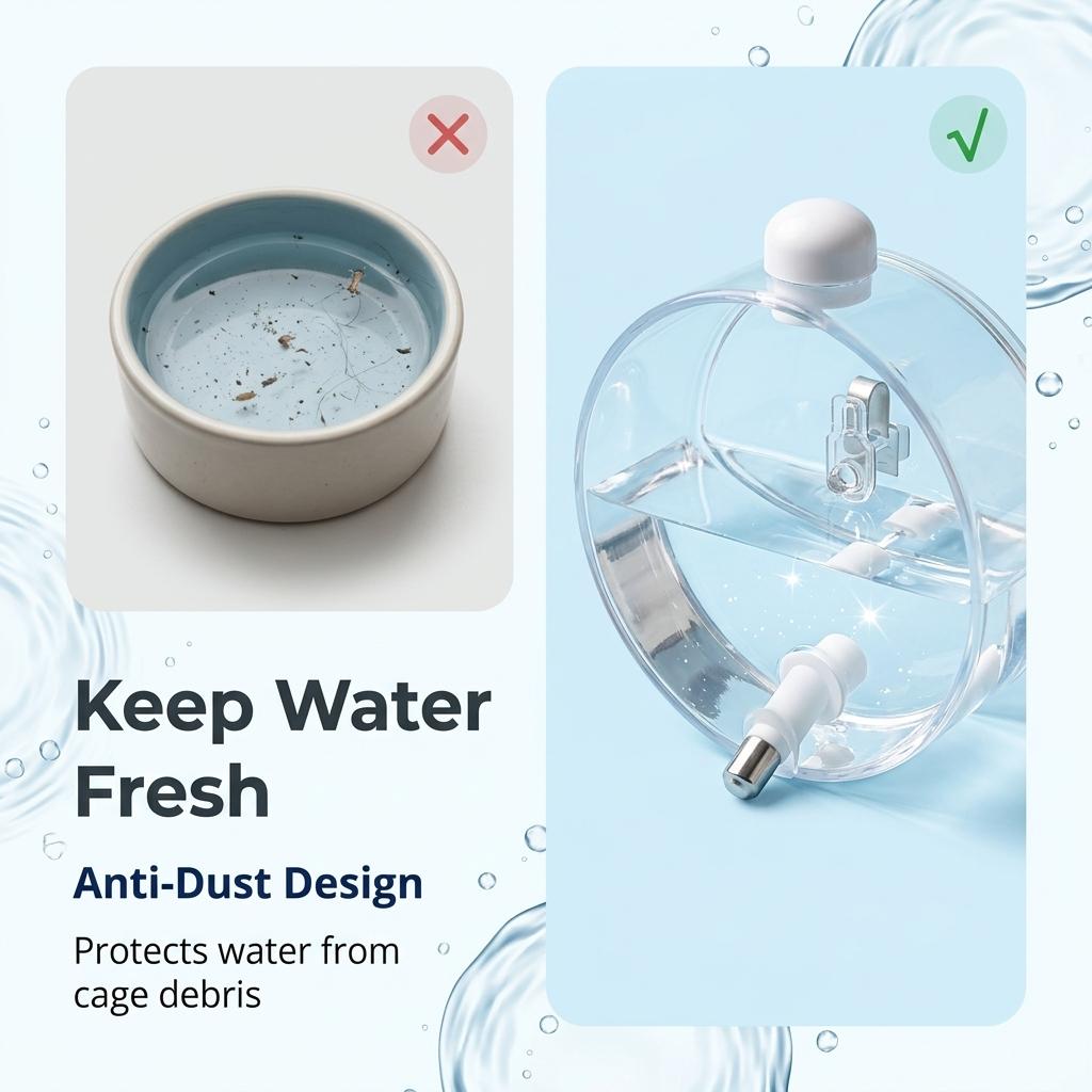 Large Capacity Hanging Bird Water Feeder Leak-Proof Transparent Self-Watering Bottle for Parrots Canaries & Bird Cage Easy-Clean Must-Have