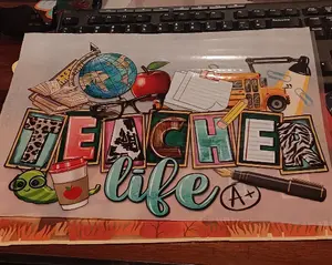 1 DTf Ready to Press Heat Transfer Teacher life