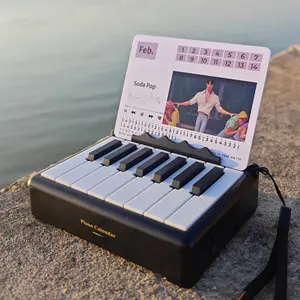 Playable Mini Piano Decor Set –  Music Calendar with 12 Sheet Music Cards & Reusable Note Cards, Creative Gift for Music Lovers