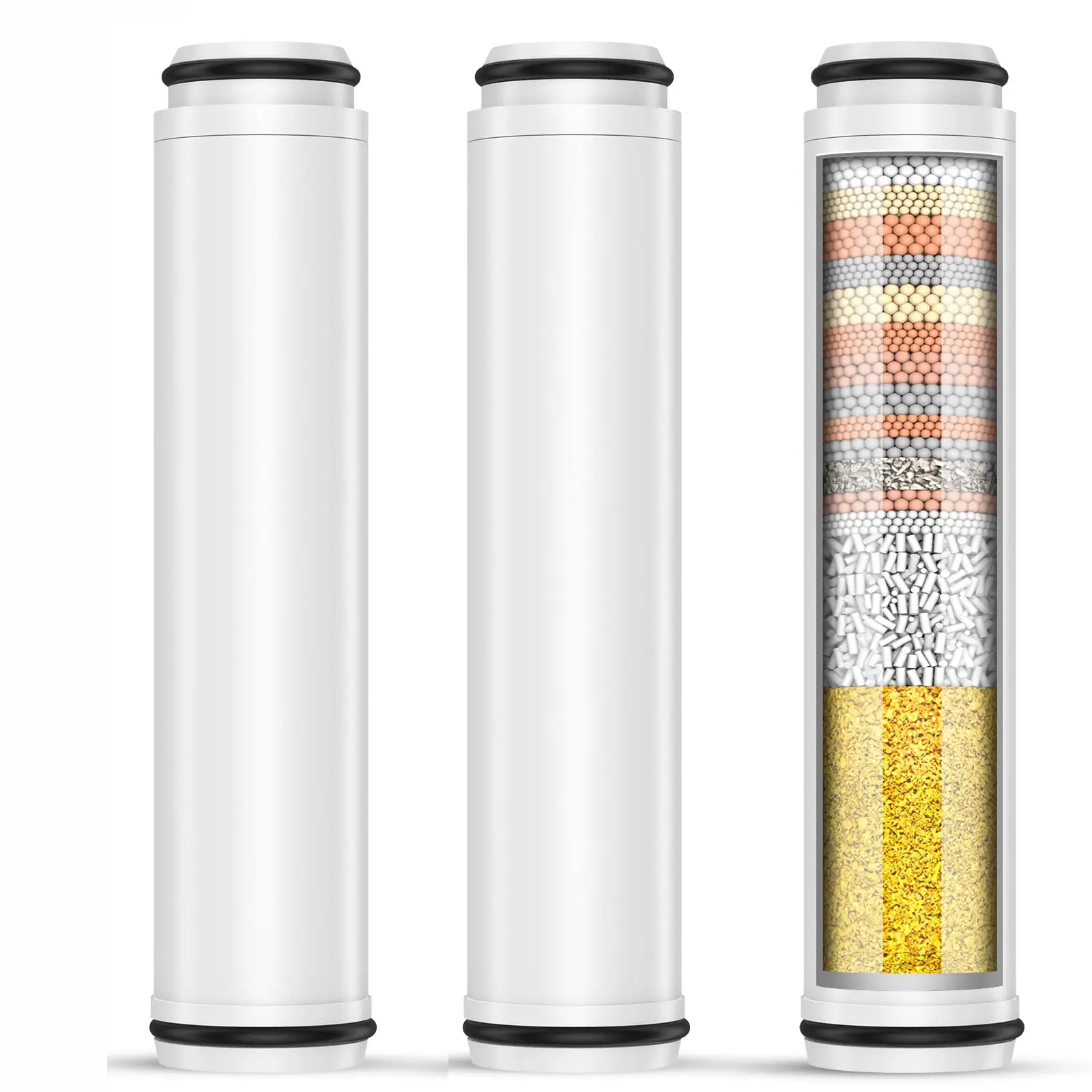 GMOX 3 Pack Shower Filter Replacement Cartridges, NSF Certified Multi-Stage Water Softener Filter Refill, Universal Handheld Shower Head Filter Beads, Hard Water Chlorine Removal for Dry Skin & Hair Care,back to school,back to school haul