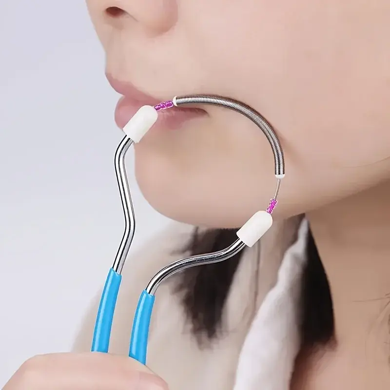 Facial Epilator for Women, Remove Unwanted Hair on Upper Lip, Chin, Face, Portable Handheld Spring Roller Epilator for Smooth Sk