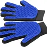 2 Pack Pet Grooming Gloves with Silicone Tips, Pet Hair Remover Brush for Dogs, Cats & Horses, Gentle Deshedding and Bathing Glove, Adjustable Fit, Blue
