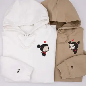Pucca Garu Cartoon Couple - Custom Embroidered Sweatshirts For Partners